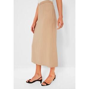 NWT Tuckernuck Keaton Skirt‎ XL Women’s Beige Khaki Midi Cotton Blend $128